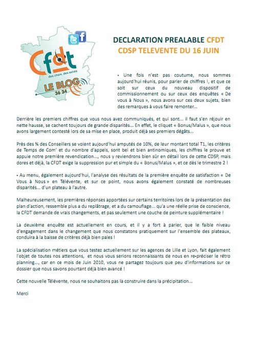 Declaration Préalables CFDT 36 34 CDSP du 1606