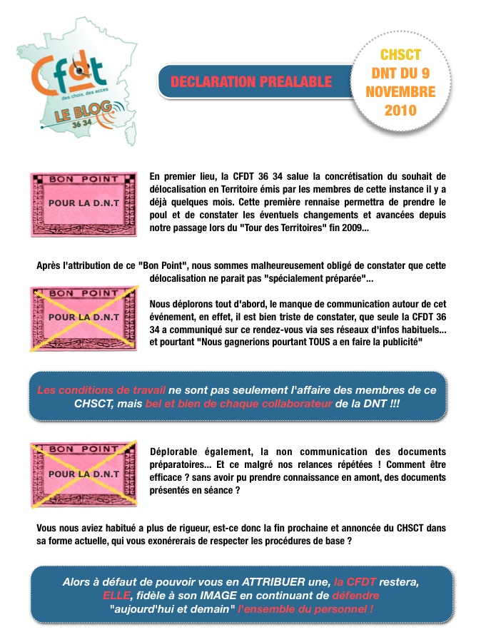 Declaration Prealable CFDT 0911
