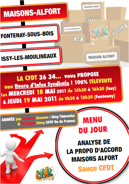 AFFICHETTE HIS CFDT PARIS MAI2011 TELEVENTE