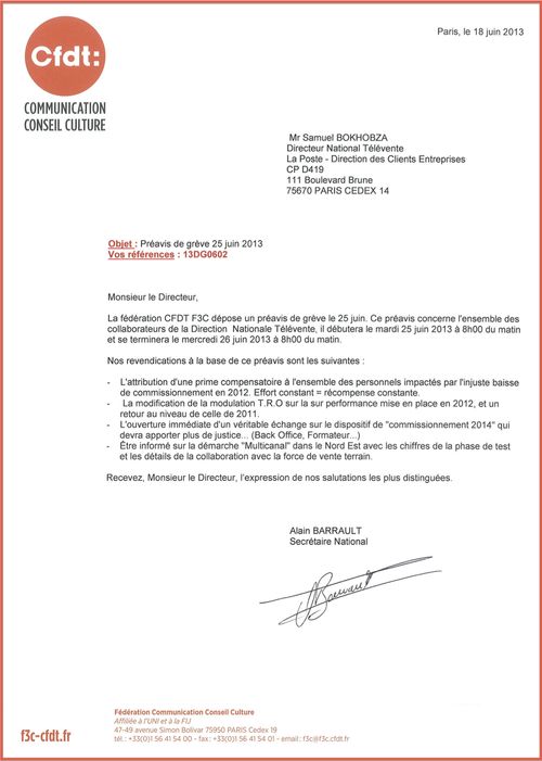 Préavis de Grève CFDT 36 34 - 25062013