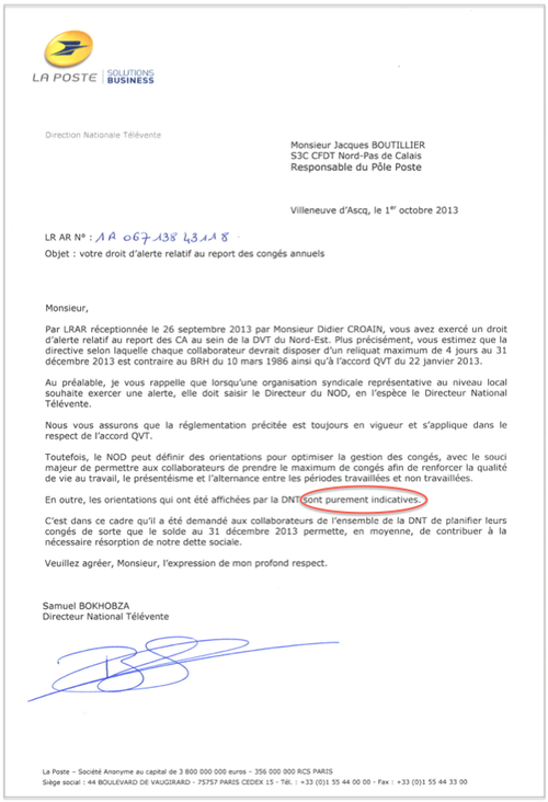 Réponse DNT CFDT 36 34 Nord Blog