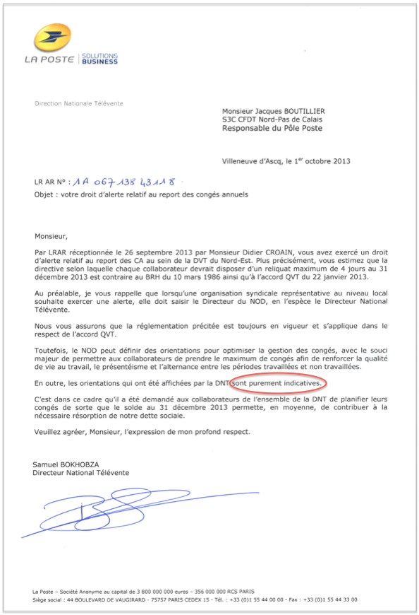 Réponse DNT CFDT 36 34 Nord Blog